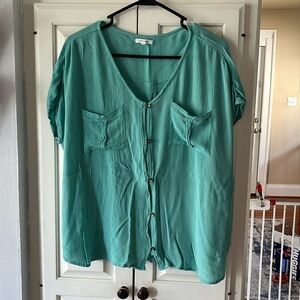 Maurices size large teal blouse